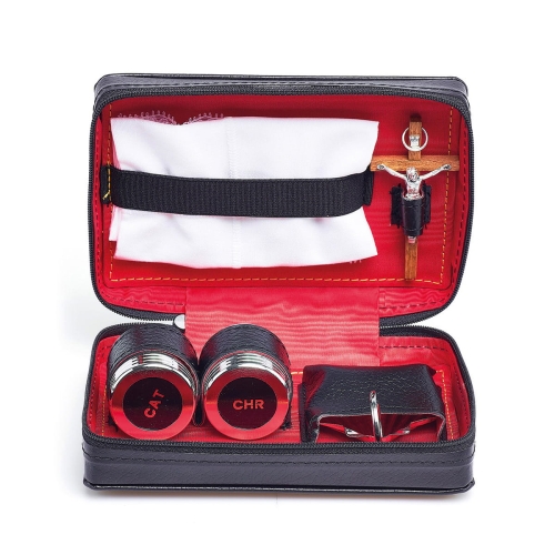 Bursa zamszowa z wyposażeniem do chrztu - AMR 950 - Dewocjonalia P.H. Jakóbczak - Katolicki sklep liturgiczny i hurtownia