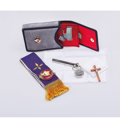 Bursa zamszowa z wyposażeniem do posługi dla chorych - AMR 973 - Dewocjonalia P.H. Jakóbczak - Katolicki sklep liturgiczny i hurtownia