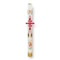 Świeca paschalna, paschał z tworzywa 110/90, biały - XP110/90b - Dewocjonalia P.H. Jakóbczak - Katolicki sklep liturgiczny i hurtownia