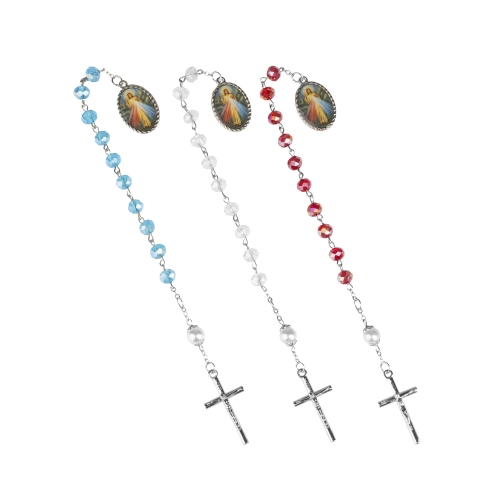 Dziesiątek różańca - plastik - 6 mm - Jezus Miłosierny - JS R704-0 - Dewocjonalia P.H. Jakóbczak - Katolicki sklep liturgiczny i hurtownia