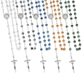 Różaniec - szkło - 6 mm - marmurek - medalik pod indywidualną wklejkę żywiczną - produkt personalizowany - JS R308-2-0 - Dewocjonalia P.H. Jakóbczak - Katolicki sklep liturgiczny i hurtownia