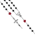 Różaniec - 6 mm - róża - woreczek flokowany - św. Rita - JS R1396 - Dewocjonalia P.H. Jakóbczak - Katolicki sklep liturgiczny i hurtownia