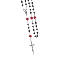 Różaniec - 6 mm - róża - woreczek flokowany - św. Rita - JS R1396 - Dewocjonalia P.H. Jakóbczak - Katolicki sklep liturgiczny i hurtownia