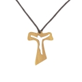Naszyjnik - krzyżyk Tau - drewno - sznurek woskowany - JS WD163 - Dewocjonalia P.H. Jakóbczak - Katolicki sklep liturgiczny i hurtownia