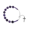 Bransoletka - dziesiątek różańca - 10 mm - Ametyst - kamień naturalny - Pietra - JS BCA005 - Dewocjonalia P.H. Jakóbczak - Katolicki sklep liturgiczny i hurtownia