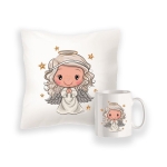 Zestaw poduszka + kubek - aniołek dziewczynka 1