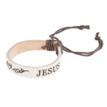 Bransoletka skórzana z napisem 