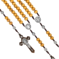 Różaniec - drewno oliwne - św. Benedykt - JS R198 - Dewocjonalia P.H. Jakóbczak - Katolicki sklep liturgiczny i hurtownia