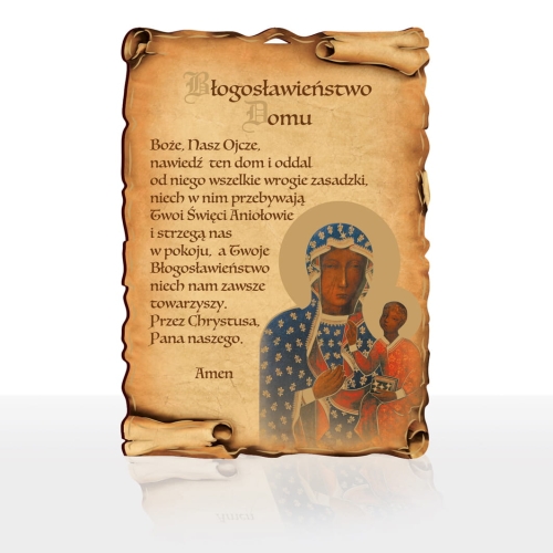 BLOGOSLAWIENSTWO DOMU 4.jpg Obrazek (deseczka) Błogosławieństwo Domu - MB Częstochowska
