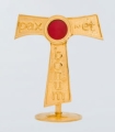 Relikwiarz Tau - srebrzony patynowany - KON 0618 - Dewocjonalia P.H. Jakóbczak - Katolicki sklep liturgiczny i hurtownia