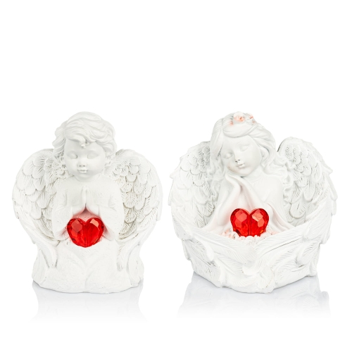 Aniołki - świecące - serce - 13 cm - JS XQ77085B-0 - Dewocjonalia P.H. Jakóbczak - Katolicki sklep liturgiczny i hurtownia