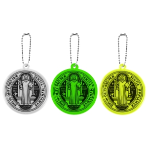Zawieszka - odblask - 7 cm - św. Benedykt