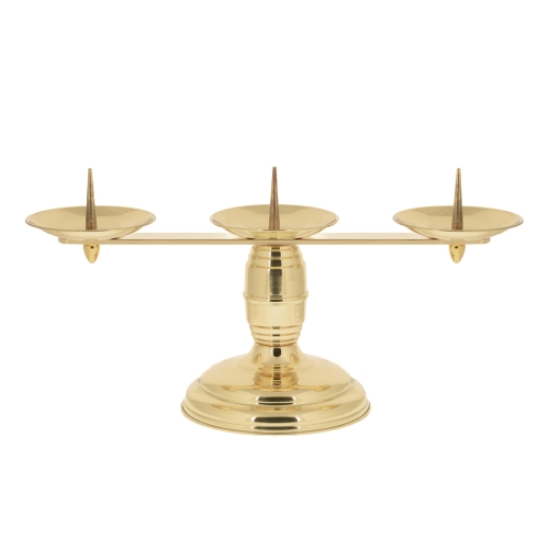 Lichtarz mosiężny L06 (19 cm) - potrójny - LC L06 - Dewocjonalia P.H. Jakóbczak - Katolicki sklep liturgiczny i hurtownia