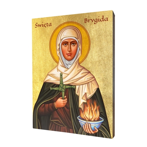 Ikona Święta Brygida z Kildare - UR I-154 - Dewocjonalia P.H. Jakóbczak - Katolicki sklep liturgiczny i hurtownia