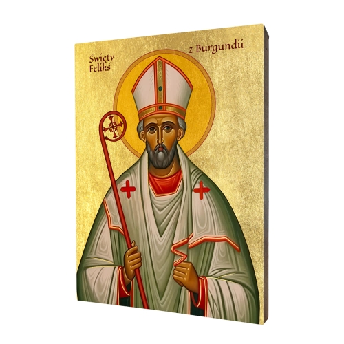Ikona Świętego Feliksa z Burgundii - UR I-366 - Dewocjonalia P.H. Jakóbczak - Katolicki sklep liturgiczny i hurtownia