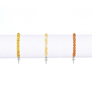 Bransoletka - dziesiątek różańca - Ambra - mix - 6 mm