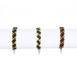 Bransoletka - dziesiątek różańca - Ambra - mix - 6 mm