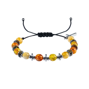 Bransoletka - dziesiątek różańca - Ambra - 6 mm