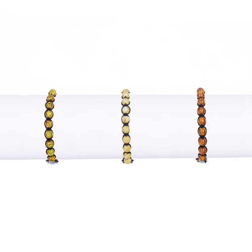 Bransoletka - dziesiątek różańca - Ambra - mix - JS BC308 - Dewocjonalia P.H. Jakóbczak - Katolicki sklep liturgiczny i hurtownia