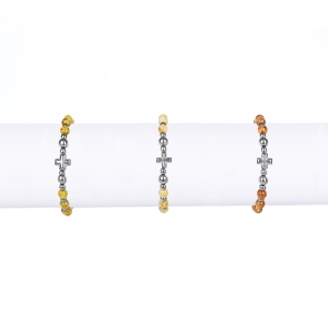 Bransoletka - dziesiątek różańca - Ambra - mix