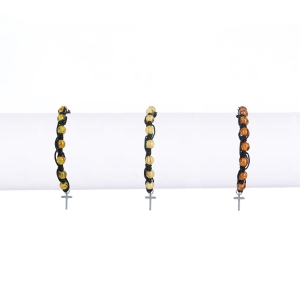 Bransoletka - dziesiątek różańca - Ambra - mix - 6 mm