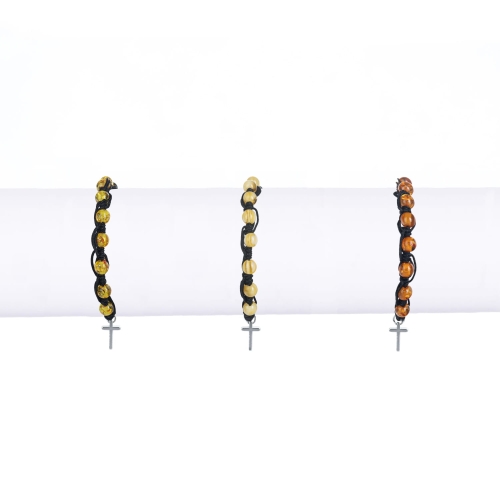 Bransoletka - dziesiątek różańca - Ambra - mix - 6 mm - JS BC310 - Dewocjonalia P.H. Jakóbczak - Katolicki sklep liturgiczny i hurtownia