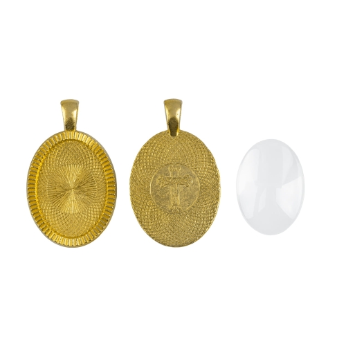 Medalik - medalik pod indywidualną wklejkę żywiczną - produkt personalizowany - JS ML2056G - Dewocjonalia P.H. Jakóbczak - Katolicki sklep liturgiczny i hurtownia