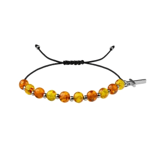 Bransoletka - dziesiątek różańca - Ambra - mix