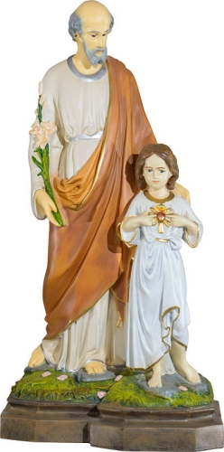 Św. Józef Opiekun (z dzieciątkiem i lilijką) (50 cm) - ELM 743 - Dewocjonalia P.H. Jakóbczak - Katolicki sklep liturgiczny i hurtownia