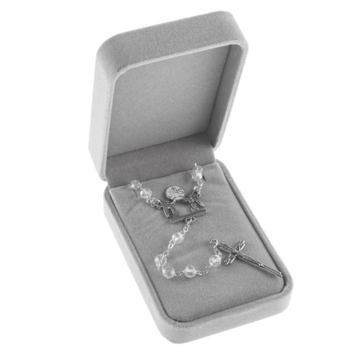 Różańce ślubne - komplet - 6 mm - szkło - pudełko flokowane - JS WRS03 - Dewocjonalia P.H. Jakóbczak - Katolicki sklep liturgiczny i hurtownia