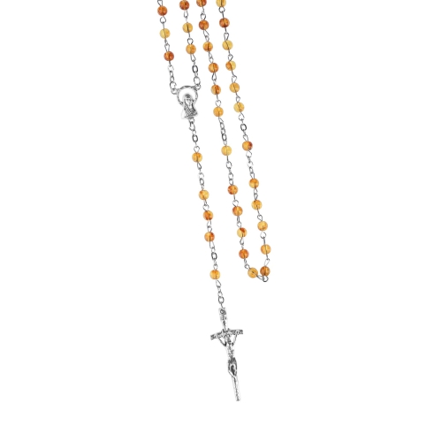 Różaniec - bursztyn syntetyczny - 5 mm - JS R172 - Dewocjonalia P.H. Jakóbczak - Katolicki sklep liturgiczny i hurtownia