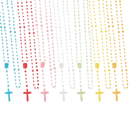 Różaniec - fluoroescencyjny - 3 mm - mix kolorów - JS R92 - Dewocjonalia P.H. Jakóbczak - Katolicki sklep liturgiczny i hurtownia