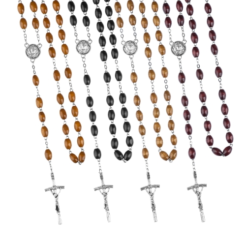 Różaniec  - drewno - 7 mm- medalik pod indywidualną wklejkę żywiczną - produkt personalizowany - JS R65-2-0 - Dewocjonalia P.H. Jakóbczak - Katolicki sklep liturgiczny i hurtownia