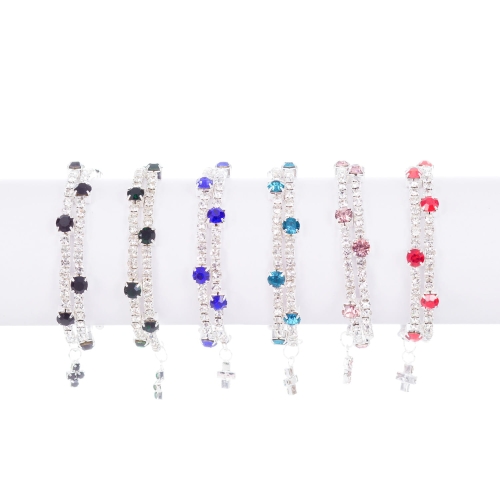 Bransoletka - dziesiątek różańca - Zirconi - mix kolorów - JS BZ004 - Dewocjonalia P.H. Jakóbczak - Katolicki sklep liturgiczny i hurtownia
