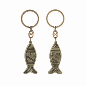 Brelok - rybka chrześcijańska - Ichtys - Jezus - powłoka satynowa