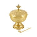 Łódka na kadzidło - mosiądz - 17 cm - JS INB-1041 - Dewocjonalia P.H. Jakóbczak - Katolicki sklep liturgiczny i hurtownia