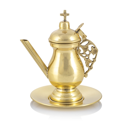 Dzbanek - taca - mosiądz - Chrzest Święty - JS ZE-22177 - Dewocjonalia P.H. Jakóbczak - Katolicki sklep liturgiczny i hurtownia