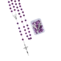 Różaniec - szkło - MIX - 6 mm - pudełko - JS PR293 - Dewocjonalia P.H. Jakóbczak - Katolicki sklep liturgiczny i hurtownia