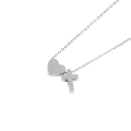 Naszyjnik - krzyżyk - serce - Stainless Steel - JS NS038-2 - Dewocjonalia P.H. Jakóbczak - Katolicki sklep liturgiczny i hurtownia