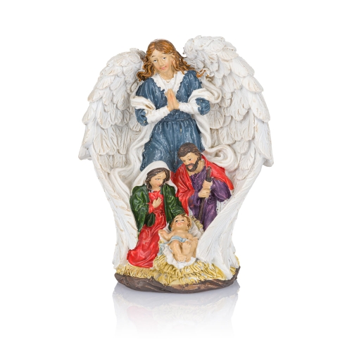 Szopka bożonarodzeniowa - Święta Rodzina - Anioł - 13 cm - Classic - JS JS93262-1A - Dewocjonalia P.H. Jakóbczak - Katolicki sklep liturgiczny i hurtownia