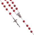 Różaniec - szkło - 8 mm - marmurek - JS R323-0 - Dewocjonalia P.H. Jakóbczak - Katolicki sklep liturgiczny i hurtownia