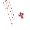 Różaniec - szkło - 4 mm - Duch Święty - pudełko krzyżyk - JS R84-0 - Dewocjonalia P.H. Jakóbczak - Katolicki sklep liturgiczny i hurtownia