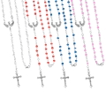Różaniec - szkło - 4 mm - Duch Święty - pudełko krzyżyk - mix kolorów - JS R84 - Dewocjonalia P.H. Jakóbczak - Katolicki sklep liturgiczny i hurtownia
