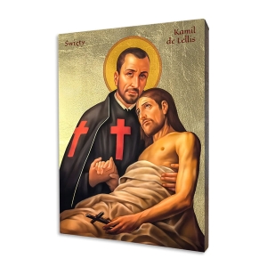 Ikona Święty Kamil de Lellis - patron chorych i opiekun potrzebujących