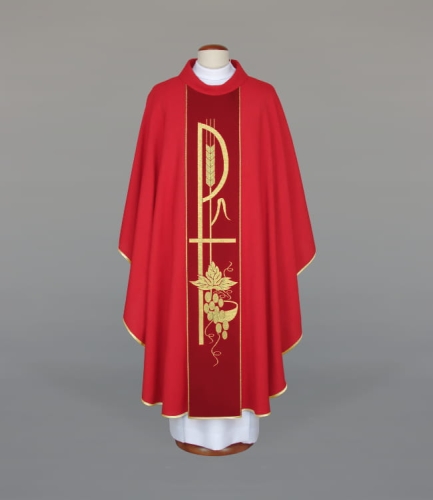 9d63ebaf4aa74d1a05bbaa34cc2507ef Ornat wykonany z lekkiej, przewiewnej tkaniny, zdobiony tkanym pasem