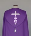 Kapa zdobiona haftami na pasach i kołnierzu - ALBP 2-086-44 - Dewocjonalia P.H. Jakóbczak - Katolicki sklep liturgiczny i hurtownia
