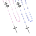 Różaniec do Pierwszej Komunii - naszyjnik - szkło - 6 mm - JS R1230-0 - Dewocjonalia P.H. Jakóbczak - Katolicki sklep liturgiczny i hurtownia