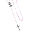 Różaniec do Pierwszej Komunii - naszyjnik - szkło - 6 mm - JS R1230-0 - Dewocjonalia P.H. Jakóbczak - Katolicki sklep liturgiczny i hurtownia