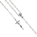 Różaniec - Pierwsza Komunia Święta - 6 mm - szkło - perłowa powłoka - pudełko - JS R06KB-0 - Dewocjonalia P.H. Jakóbczak - Katolicki sklep liturgiczny i hurtownia