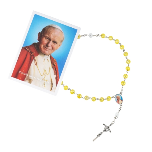 Koronka do św. Jana Pawła II - instrukcja modlitwy - JS R534 - Dewocjonalia P.H. Jakóbczak - Katolicki sklep liturgiczny i hurtownia